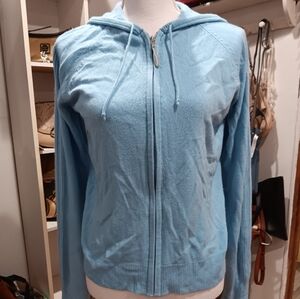 Mossimo blue , zipper , cardigan sweater with a hood. , LARGE